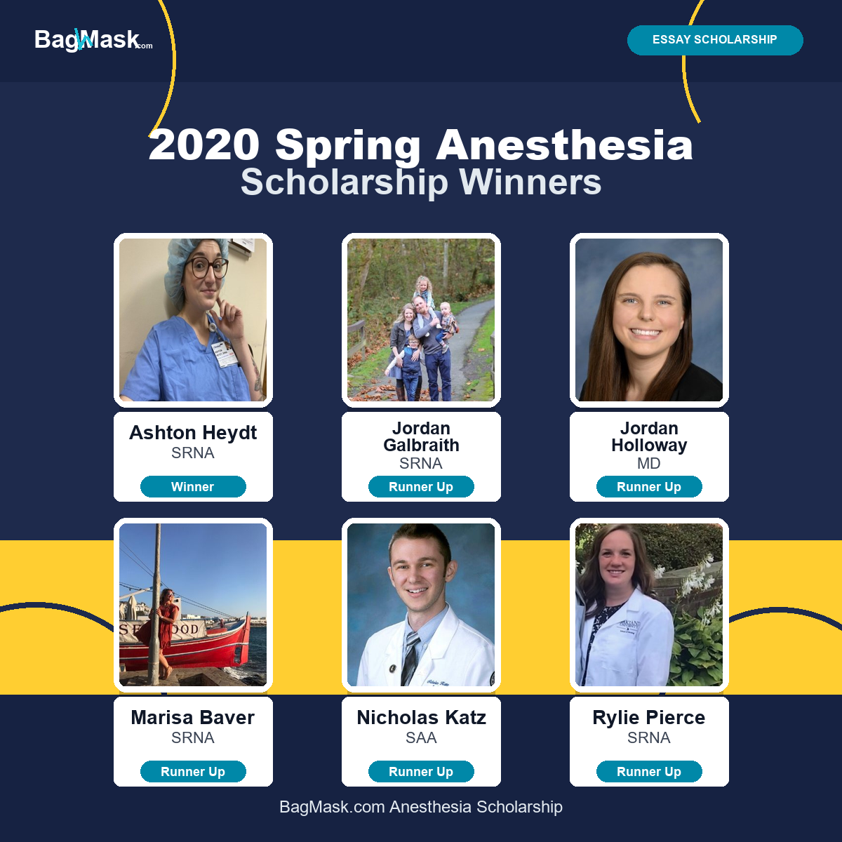 2020 Spring Anesthesia Scholarship Winners